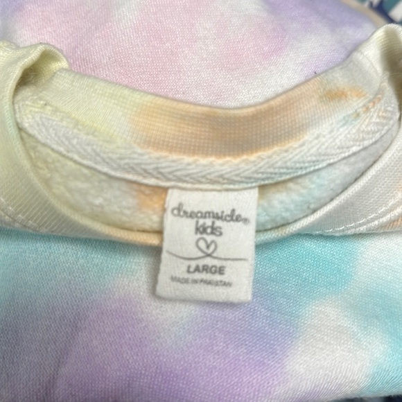 Dreamsicle Kids Pastel  Multicolor Spiral Tie Dye Pullover Sweatshirt,  L - Picture 2 of 5